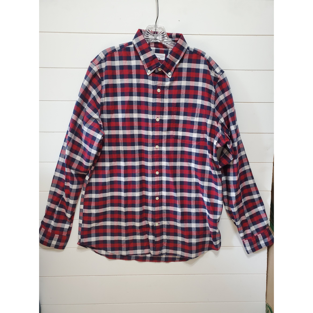 GAP never worn mens size L cotton blend long sleeve button down checkered shirt
